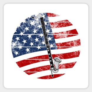 Bass Clarinet USA Flag Clarinetist Musician 4th July Sticker